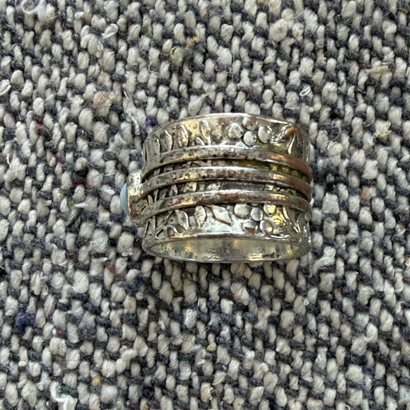 Beachy Silver Rings with Blue and Turquoise Stones size 8 - Picture 3 of 3